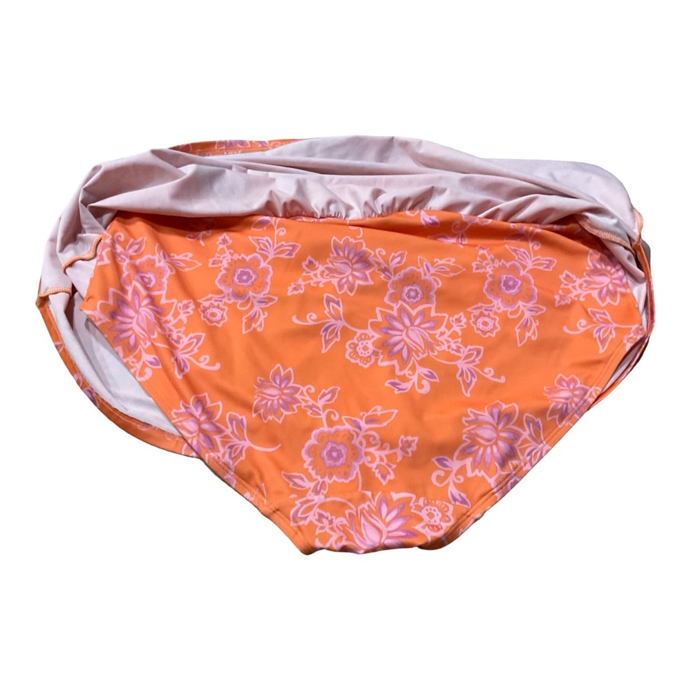 Cacique Swim Set 22/42DD Orange Floral Underwire Bikini Top + Skirtini NWOT - Picture 8 of 13
